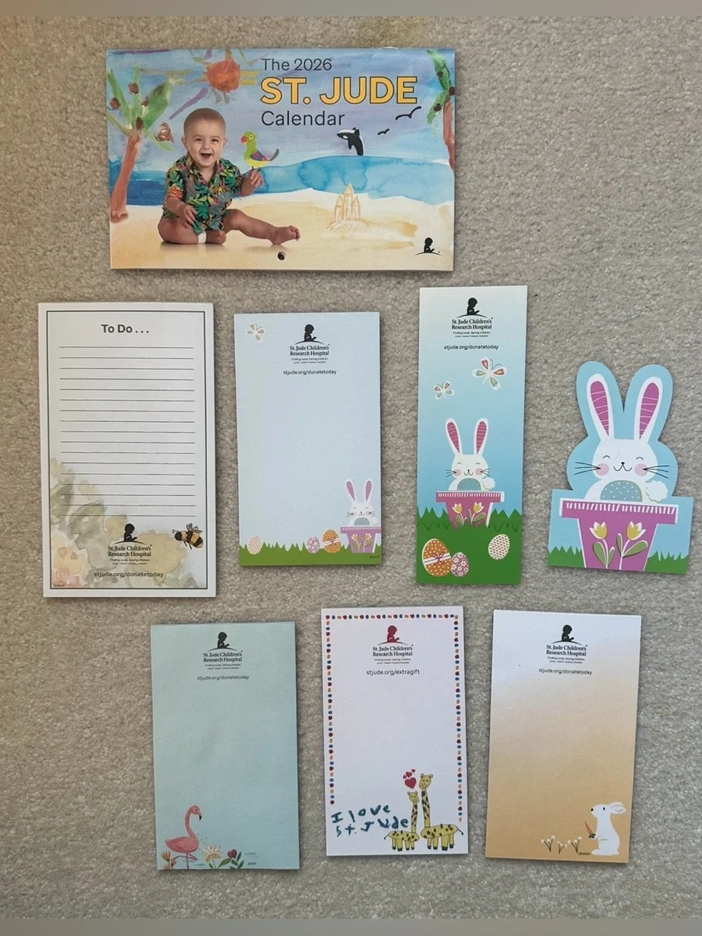 ST JUDES COLLECTIBLE CALENDAR TO DO’s EASTER NOTEPAD TABLET PADS OF PAPER TO DOs